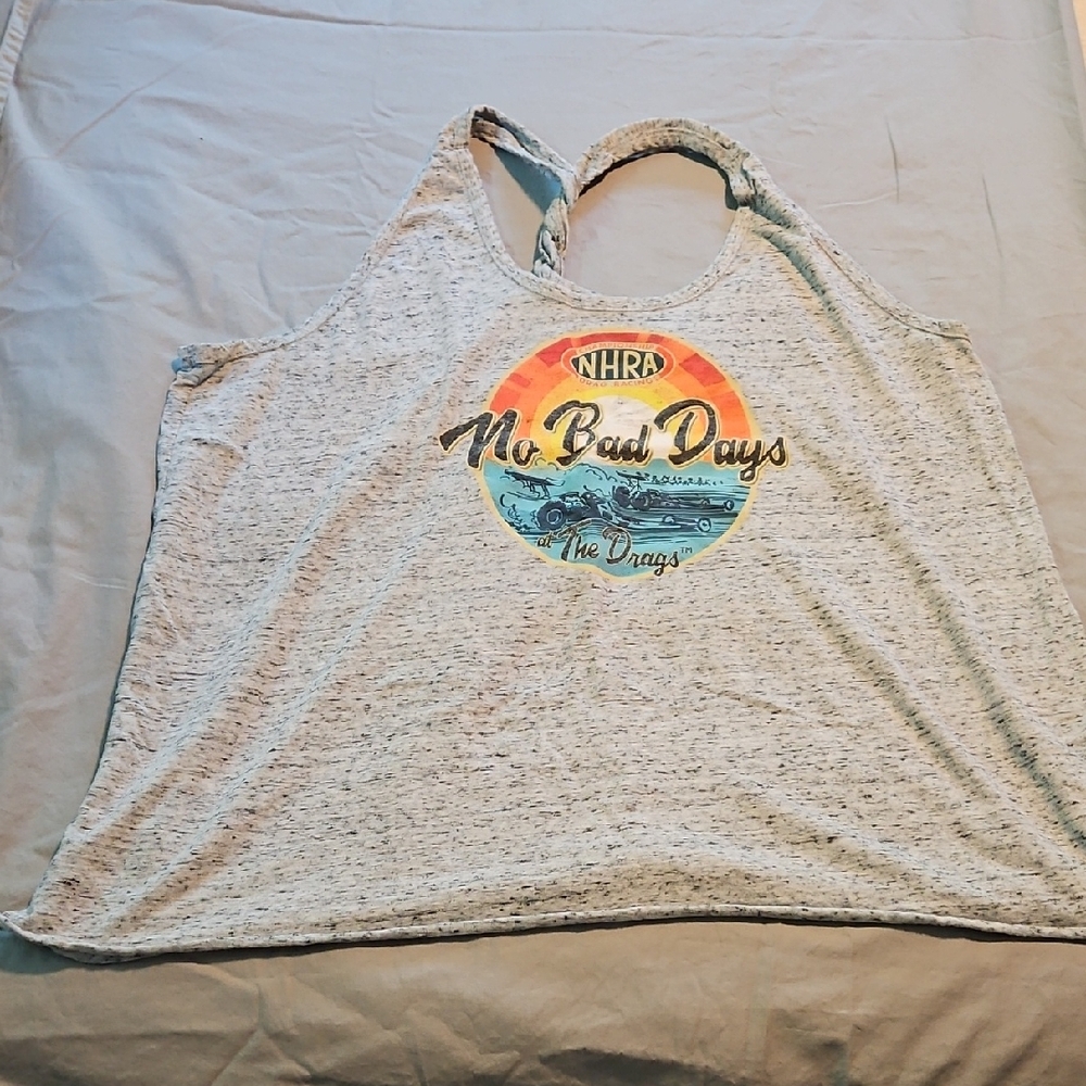 District Gray Sleeveless Tank Top Graphic Print